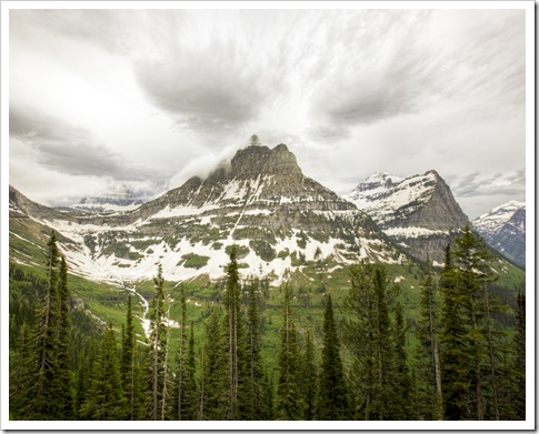 Looking back up to the continental divide from west side of the national park