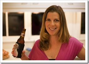 Lisa and an O'Doul's non-alcoholic!