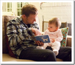 Kevin and Lilia with Lilia's favorite book