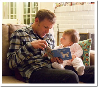 Kevin and Lilia with Lilia's favorite book