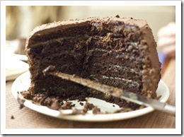 Lisa's six layer chocolate and salted caramel cake