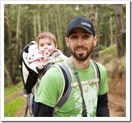 Sam and Lilia walking through the trees on the way down to Kirby Cove