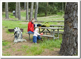 Lisa and Lilia having lunch at Kirby Cove