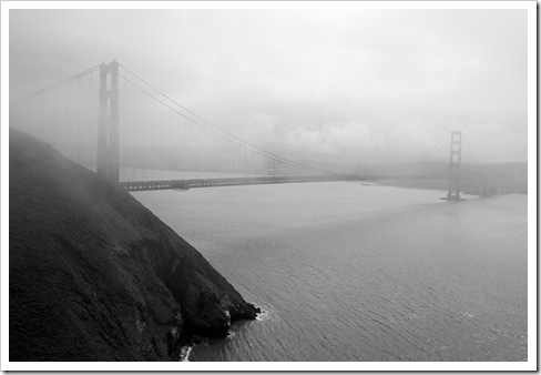 View of the Golden Gate Bridge from the trail back to the car