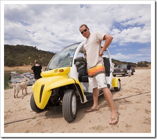 Max and his favorite golf cart