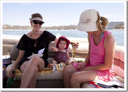 Michele, Lilia and Lisa on the boat in Heritage Ranch