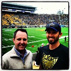 Matt and Sam at the football game