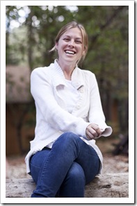 Annie by the campfire