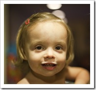 Gianna with a milk mouth