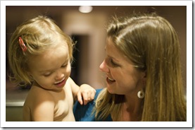 Lisa and Gianna comparing bellies