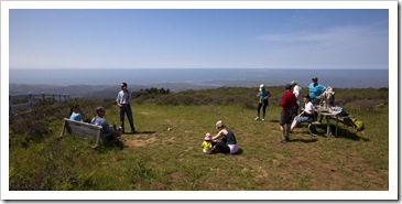 The group stopping for a rest on Inverness Ridge
