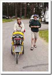 Grandma and Grandpa off for a morning stroll to Capitola