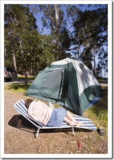Carol enjoying the morning sun