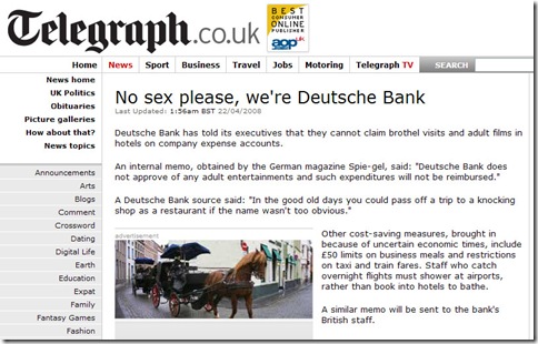 No Sex at Deutsche