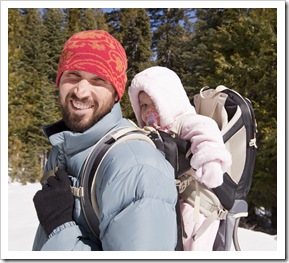 Sam and Lilia snowshoeing at Black Springs