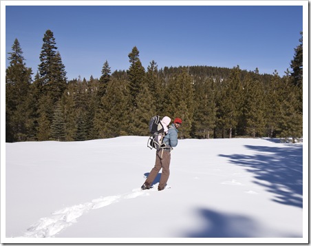 Sam and Lilia snowshoeing at Black Springs
