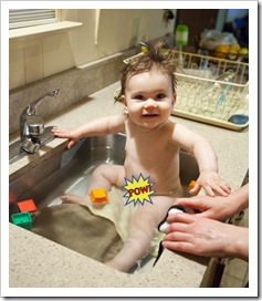 Bath time at the cabin