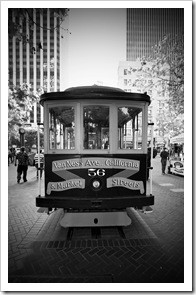 Cable car in the Financial District