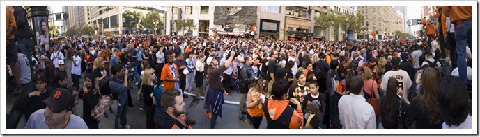 Panoramic of Market Street from east to west