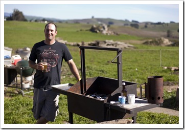 Jarrid manning the BBQ