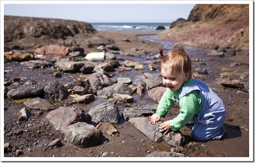 Lilia enjoying the creek at Tennessee Valley Beach
