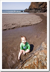 Lilia in enjoying the water at Tennessee Valley Beach