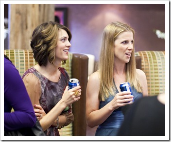 Connie and Lisa with a pair of Bud Lights