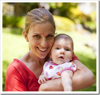 Lisa and Lilia taking a milk break by the creek downtown