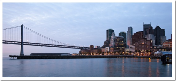 The Financial District at sunrise