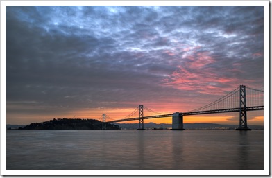 Treasure Island and the Bay Bridge at sunrise