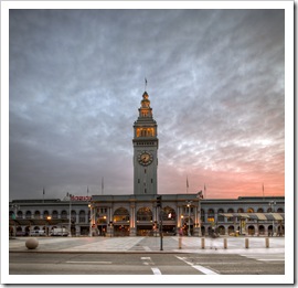 San Francisco Ferry Building at sunrise