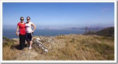 Margot and Lisa with San Francisco in the distance