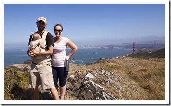 Margot, Sam and Lilia with San Francisco in the distance