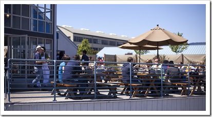 Outdoor dining at Fish