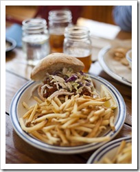 BBQ smoked albacore burger