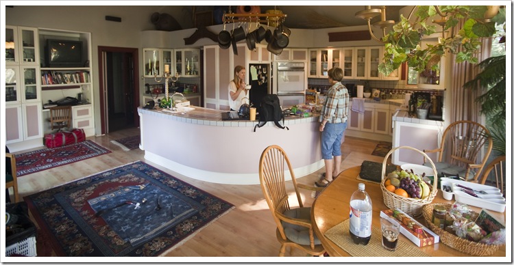 Lisa and Carol in the kitchen area of the Healdsburg house