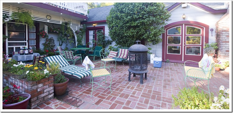 The back patio and firepit of the Healdsburg house