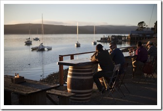 Enjoying some oysters at the Marshall Store on the way home