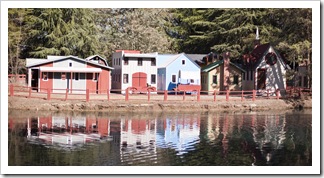 Miniature village alongside the track