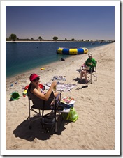 Brooke and Lisa enjoying the sun