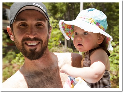 Sam and Lilia taking a swim