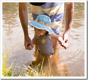 Sam and Lilia taking a swim