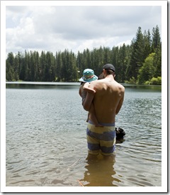 Sam and Lilia taking a swim