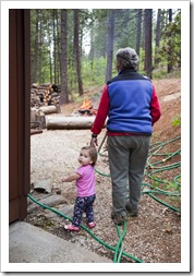 Lilia taking Gail for a walk