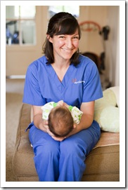 Courtney visits on the way to work