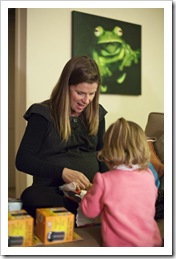 Gianna helping Lisa with her presents