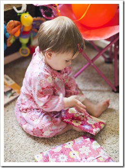 Lilia with her birthday presents