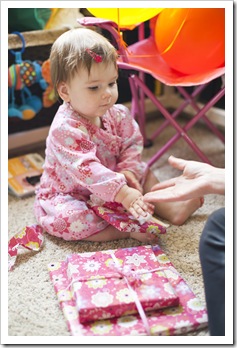 Lilia with her birthday presents