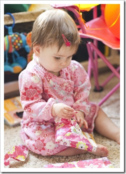 Lilia with her birthday presents