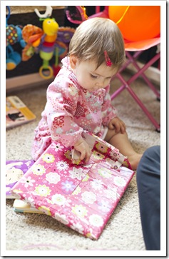 Lilia with her birthday presents